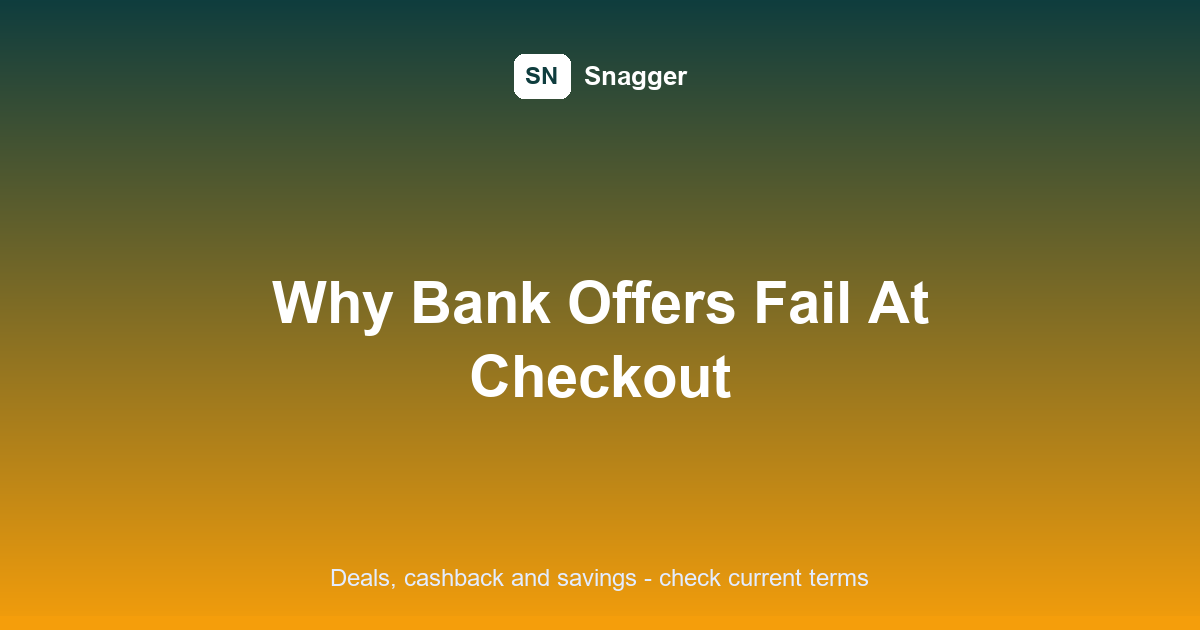 Bank Offer Not Applied At Checkout: 6 Proven Reasons And Easy Fixes